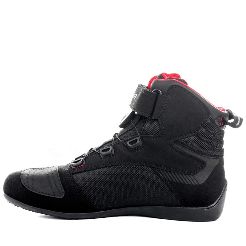 SHIMA Exo Motorcycle Riding Shoes Women Boots ATOP Reel Knob Lacing Ventilated Leather Mesh Street Summer Suede Sport Stealth Touring Shoe Moto Footwear Bikers Powersports (Womens, Black, 39) - Image 5